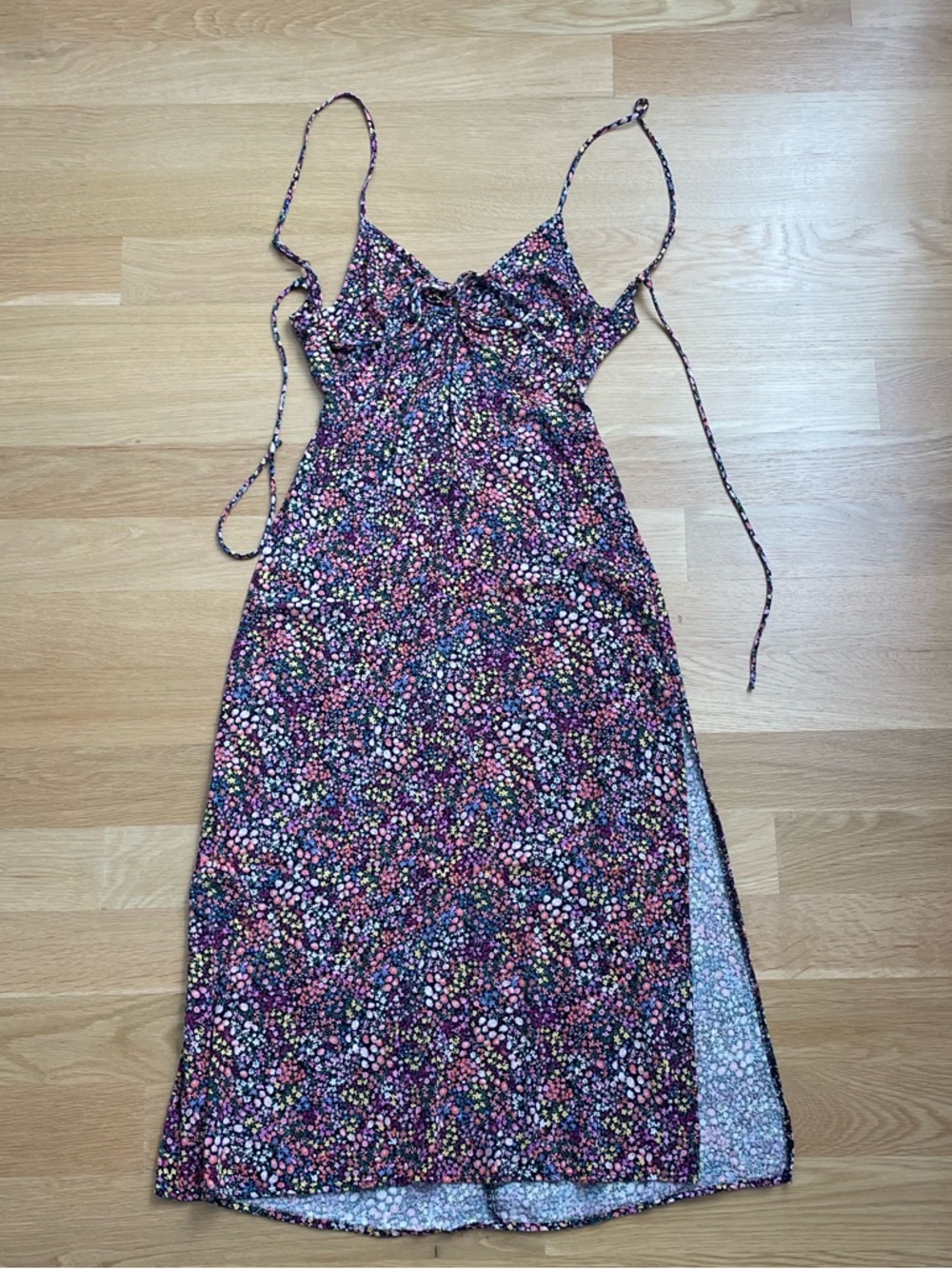 H&M Backless Floral Midi Dress with Slit